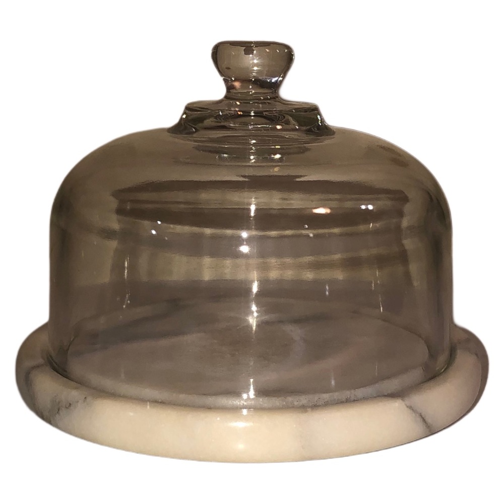 Marble Cheese Board W/ Tempered Glass Dome